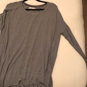 Navy and white striped long sleeve.